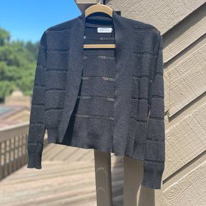 Calvin Klein Semi-Sheer Black Cardigan, Bolero Sweater